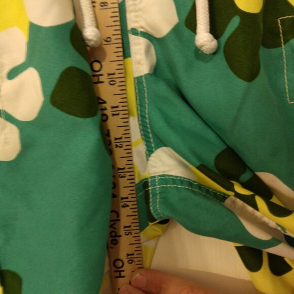 Hollister swim shorts mens M Medium Hawaiian cargo floral green yellow hybrid - Picture 8 of 10